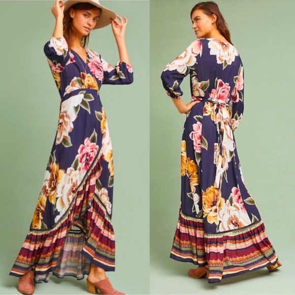 FARM RIO‎ Floral Layla Wrap Dress Size XS Bohemian